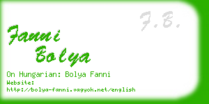 fanni bolya business card